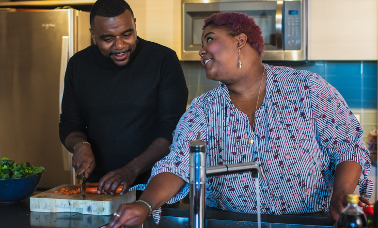 Couple Cooking Together